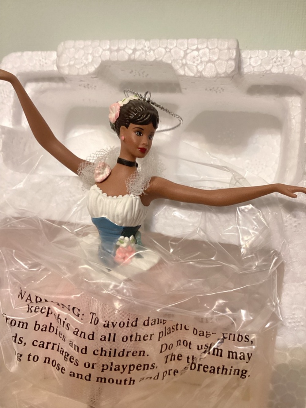 Barbie 2001 African American “Lighter Than Air” Porcelain Ornament